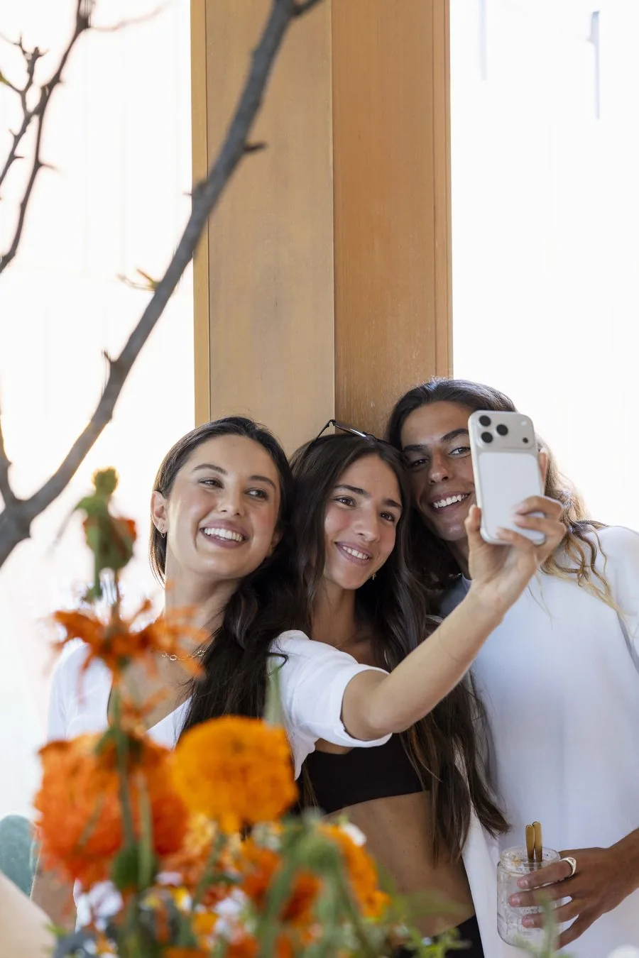 Creators capturing the day among the campaign florals