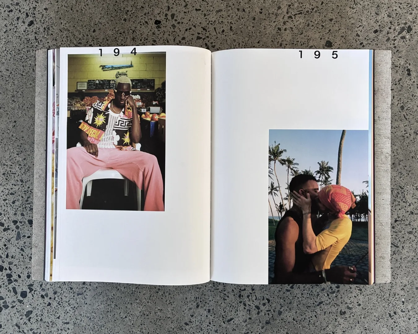 Editorial photography spread inside Troy Freyee's book