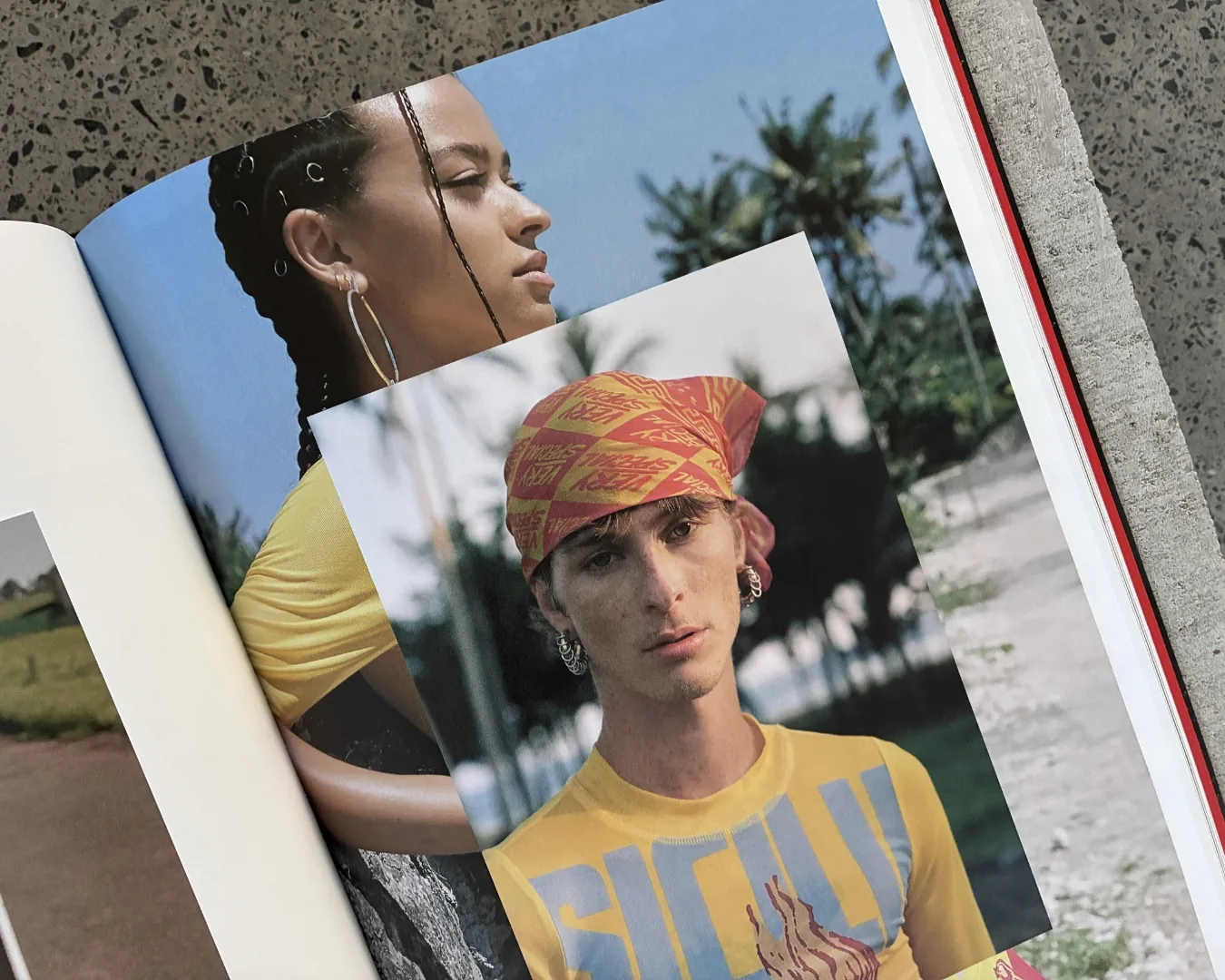 Portrait photography spread inside Troy Freyee's book
