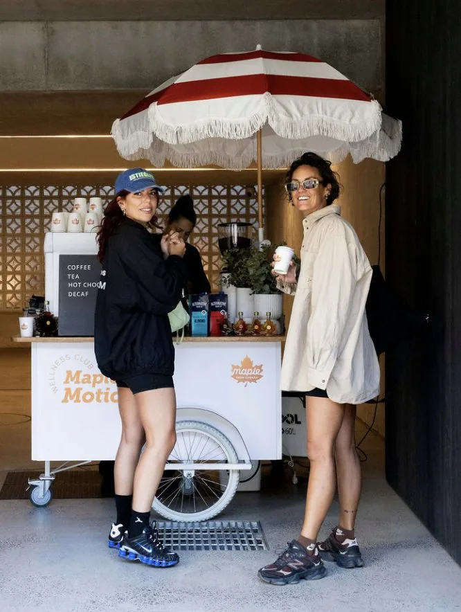The Maple in Motion coffee cart welcoming guests